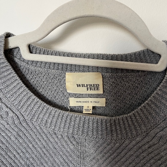 Aritzia Wilfred Free cable knit sweater, grey, size small - Picture 5 of 10